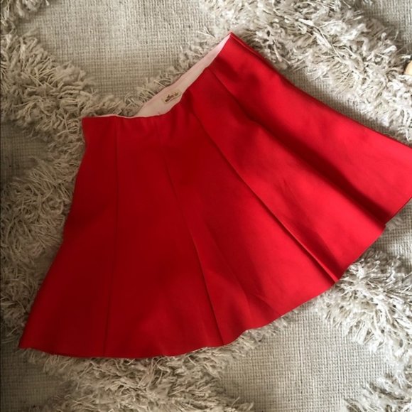 Hollister Hot Skater Skirt Full Circle Mini Skirt - Bright Red / Coral - Picture 5 of 13